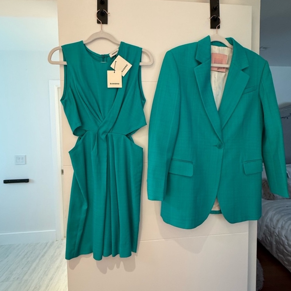 Teal Sandro Blazer/ dress set with tags brand new never worn size 36